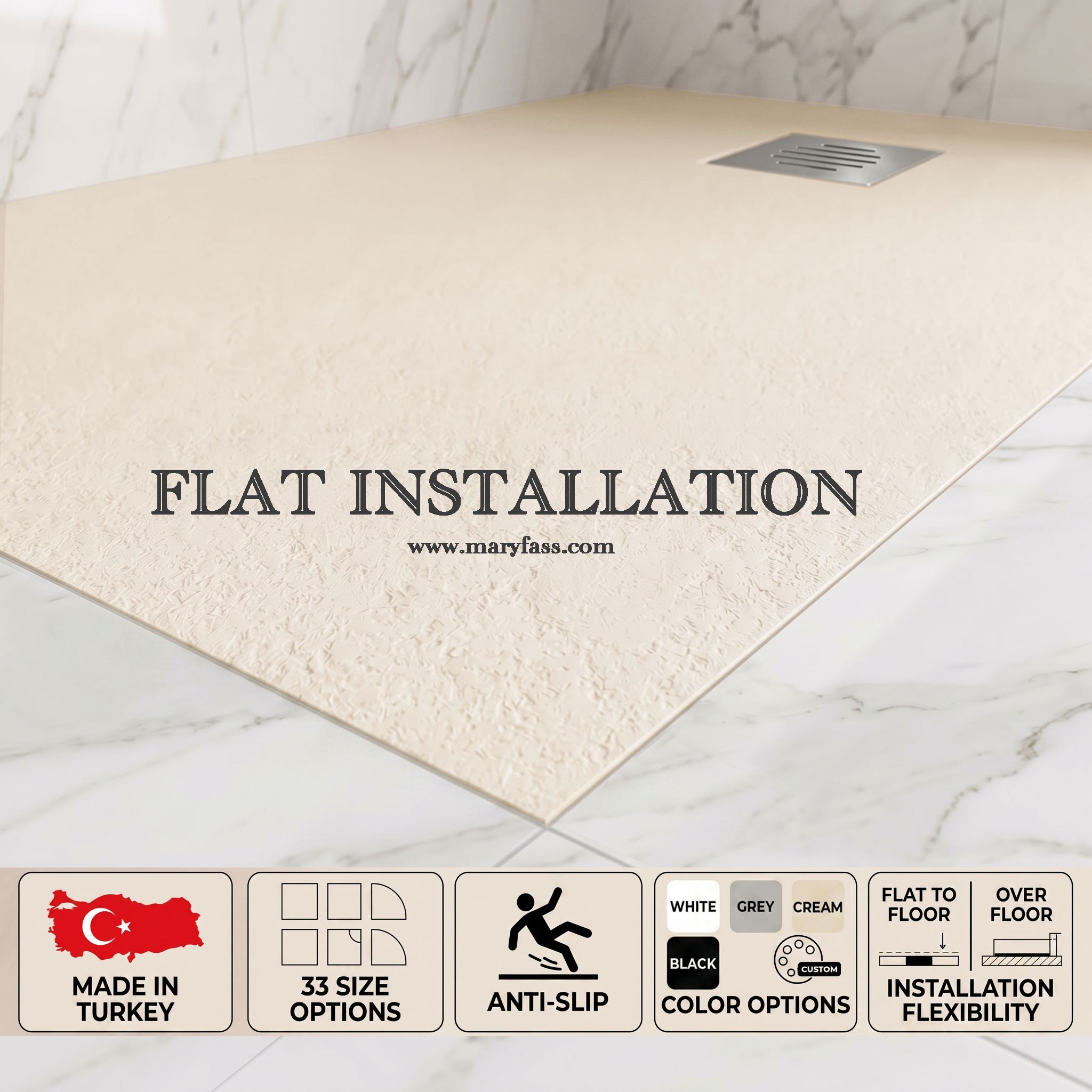 resin stone shower tray manufacturer in Turkiye